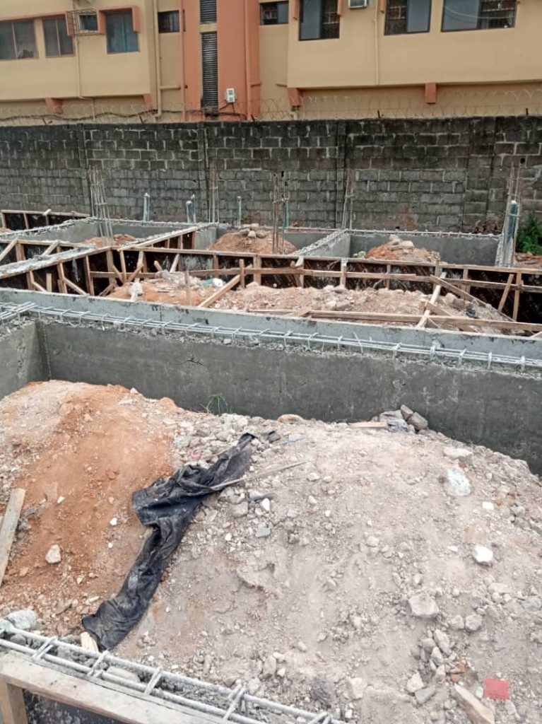 Building contractors in Lagos constructing affordable homes in urban area